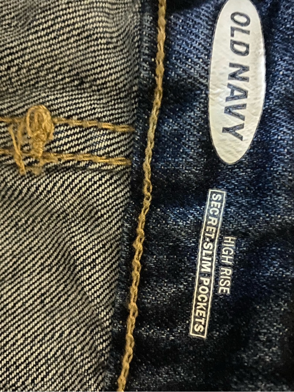 Old Navy Dark Blue Distressed Rolled Hem Jean Shorts - Picture 3 of 4